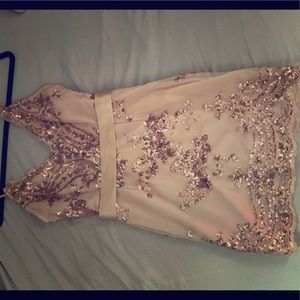 Rose gold sequin dress
